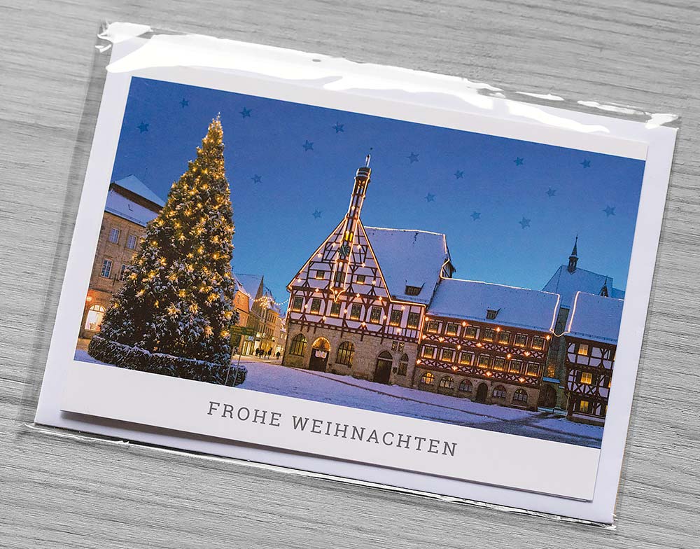 Weihnachtskarte Rathaus Forchheim