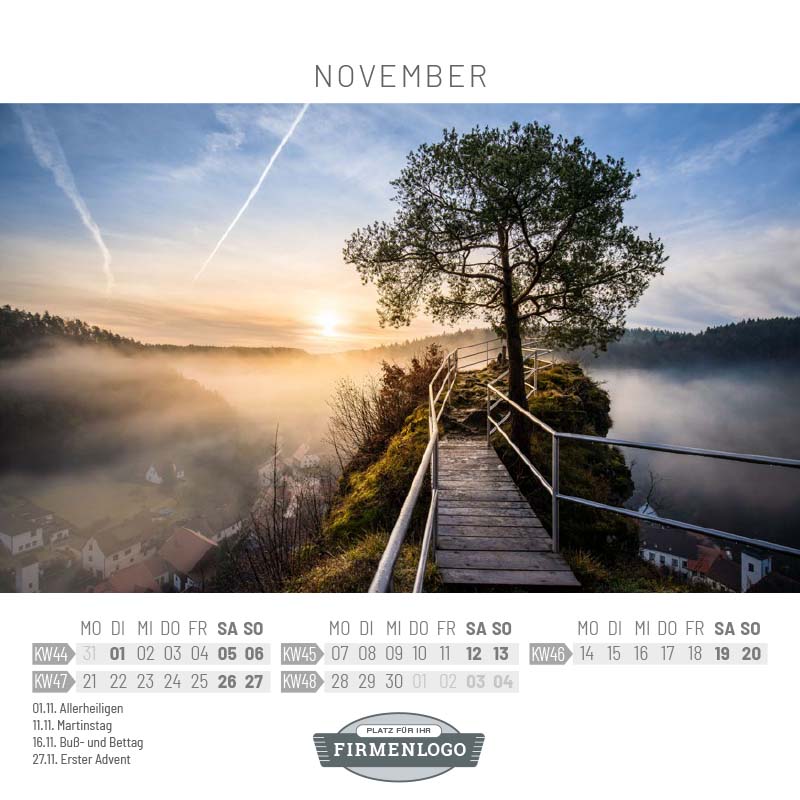 Werbe-Kalender Bäume 2022, 148 x 148 mm
